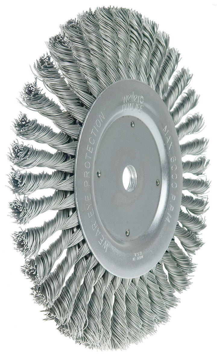 Weiler 08615 8" Cable Twist Knot Wire Wheel .023" Steel Fill 5/8" Arbor Hole - Diamond Home USA