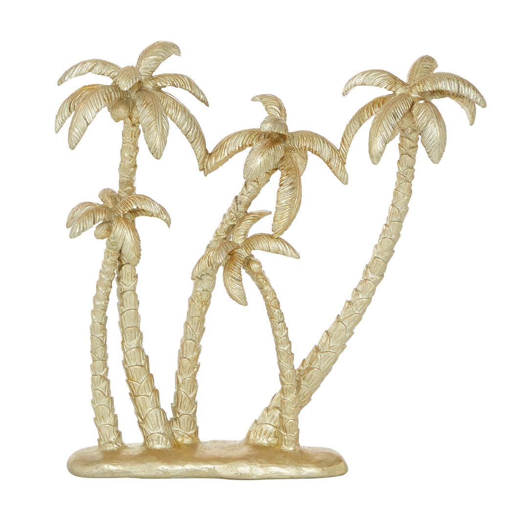 Gold Polyresin Coastal Palm Tree Sculpture 16 X 15 5 Yellow Resin - Diamond Home USA