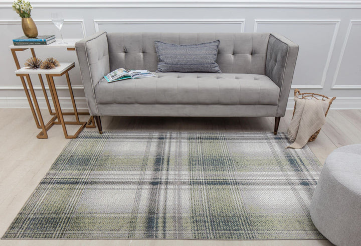 Rugs America Jaelyn JD50B Mountain Rapids Plaid Contemporary Gray Area Rug - Diamond Home USA