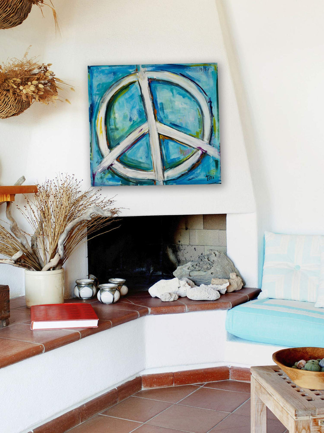 Marmont Hill 18x18 Finding The Peace by Tori ampisi Painting Print on Wrapped - Diamond Home USA