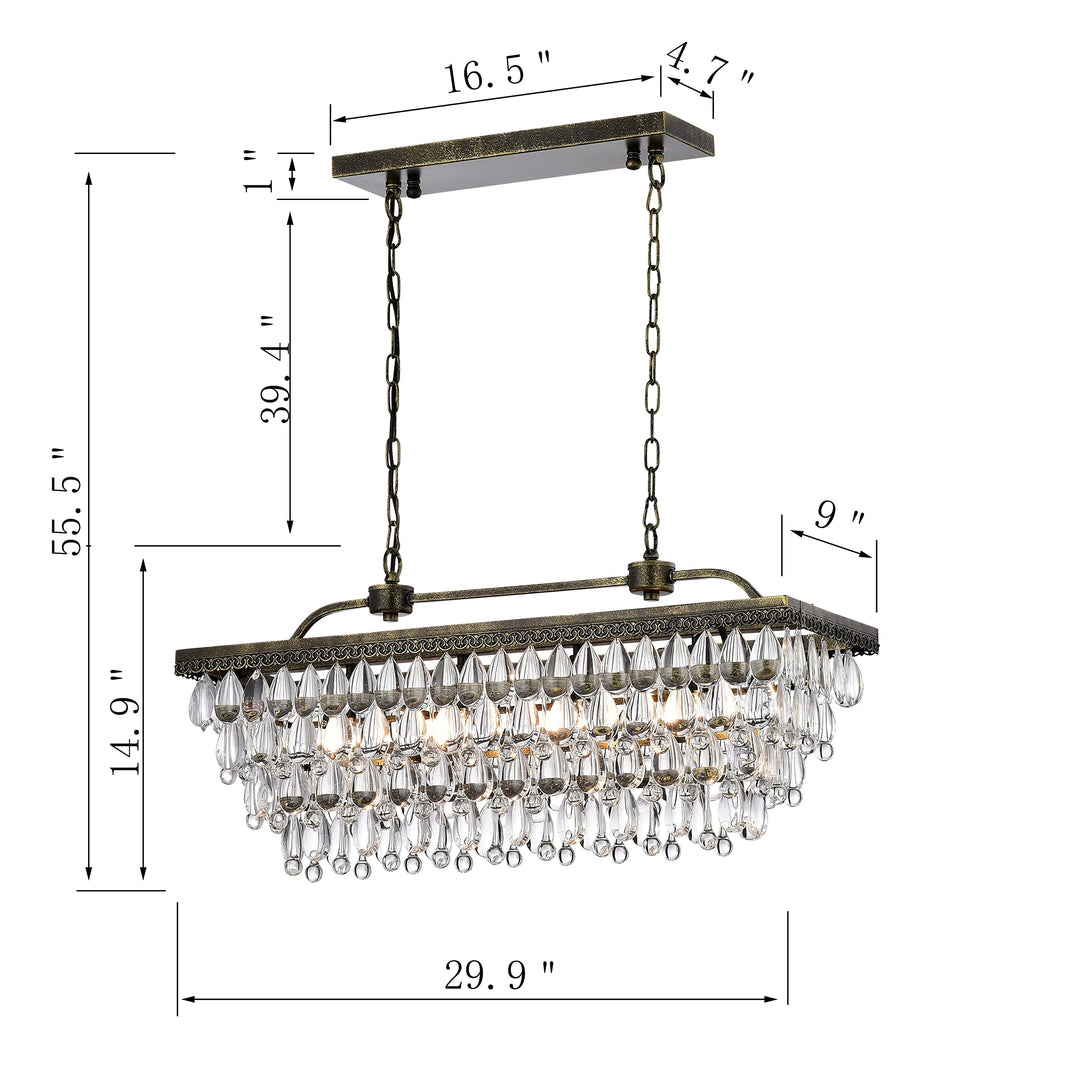 First Lighting Hemera 4-Light Crystal Chandelier - Diamond Home USA