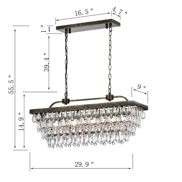 First Lighting Hemera 4-Light Crystal Chandelier - Diamond Home USA