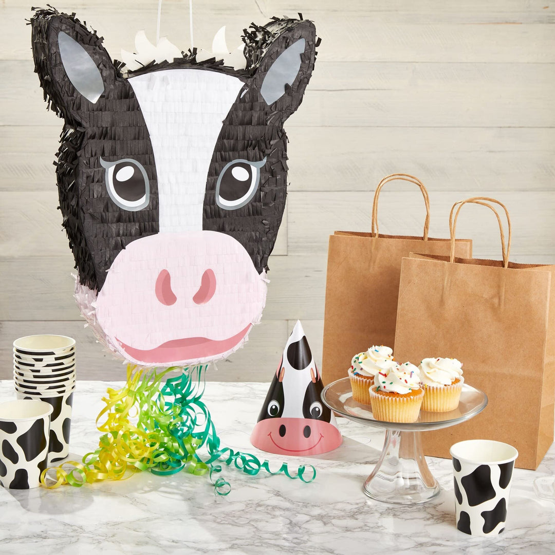 Cow Pull String Pinata for Farm Birthday Party Decorations (16.5 X 13 3 in) - Diamond Home USA