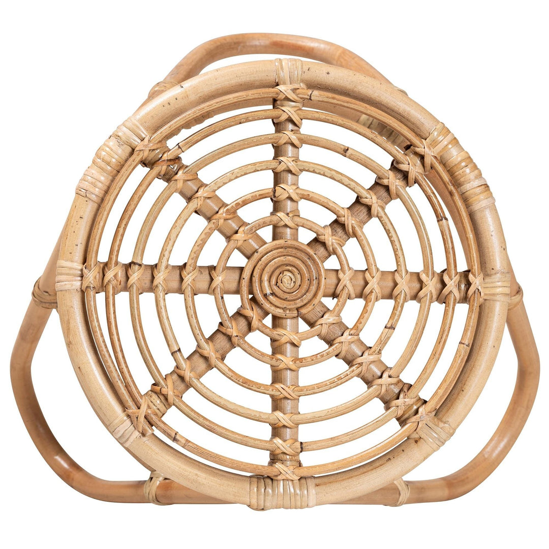 Modern Bohemian Natural Brown Rattan End Table Eclectic - Diamond Home USA