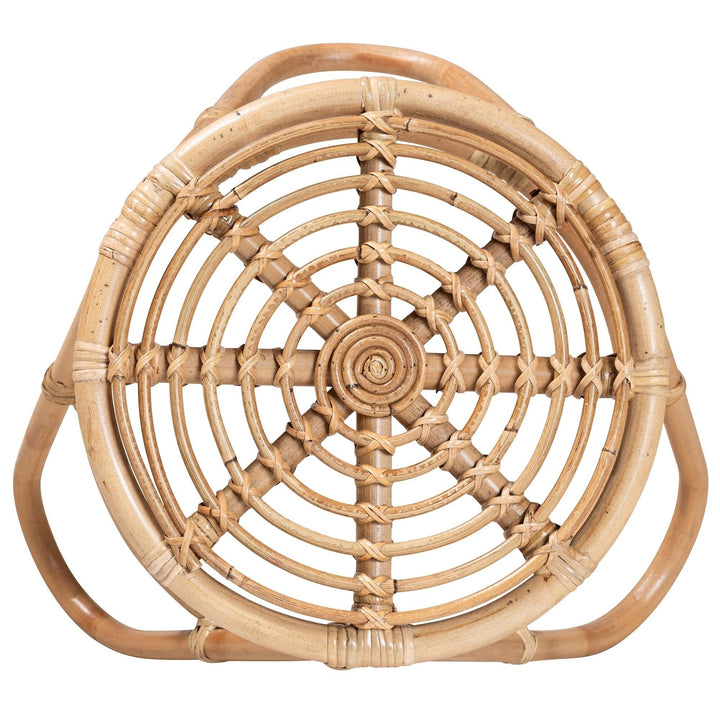 Modern Bohemian Natural Brown Rattan End Table Eclectic - Diamond Home USA