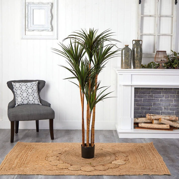 Nearly Natural 5.5’ Giant Yucca Artificial UV Resistant Silk Trees Green 66 - Diamond Home USA