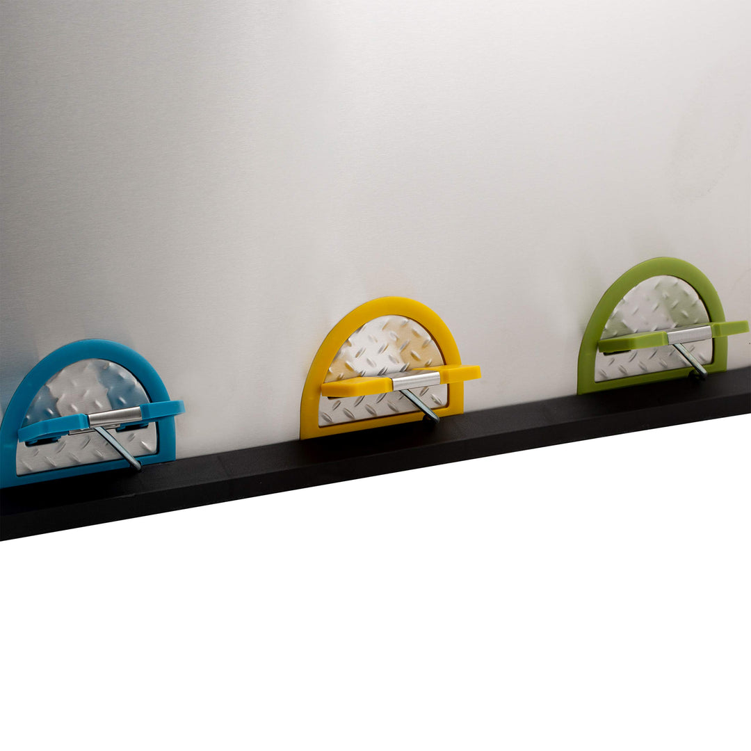 Organize It All 3 Compartment p-On 45 Liter Recycling Trash Can Stainless - Diamond Home USA