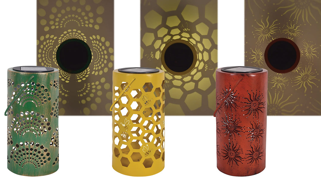 Sunset Vista Designs Solar Collection-Hanging Metal Lantern with Light 9-Inch - Diamond Home USA