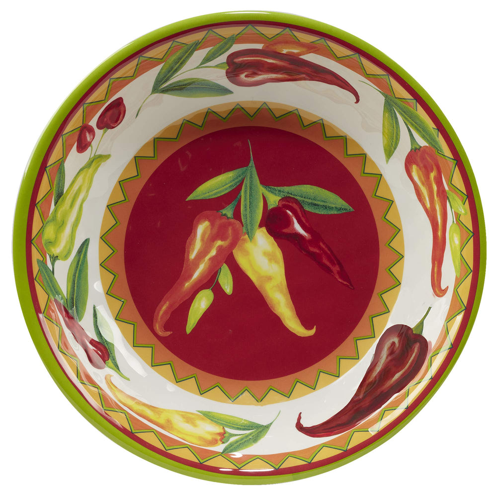 Certified International Red Hot 5 pc Melmaine Salad/Serving Bowl Set Multicolor - Diamond Home USA