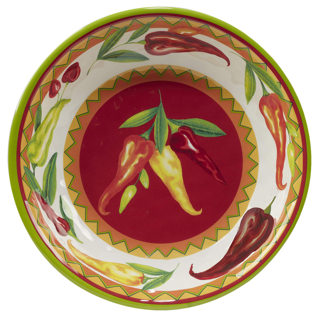 Certified International Red Hot 5 pc Melmaine Salad/Serving Bowl Set Multicolor - Diamond Home USA
