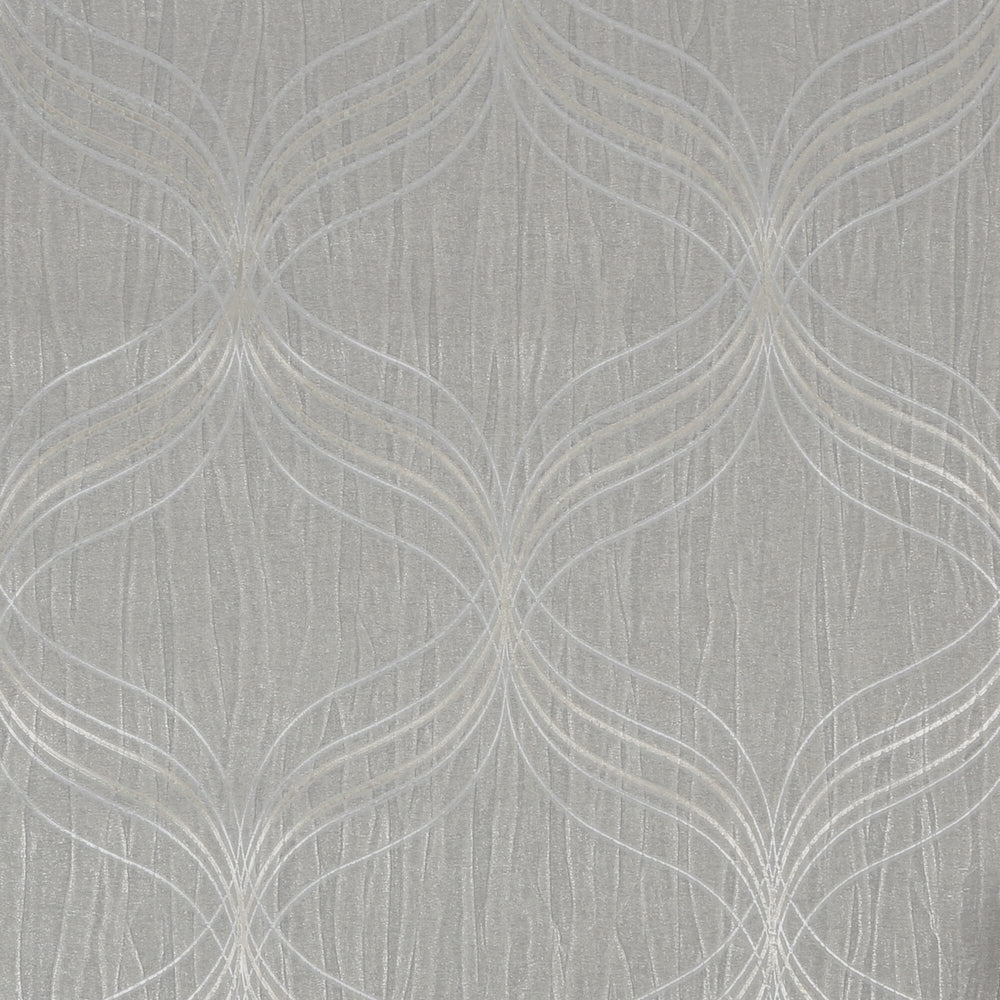 Optical Geo Silver Wallpaper Geometric Modern Contemporary Vinyl Removable - Diamond Home USA