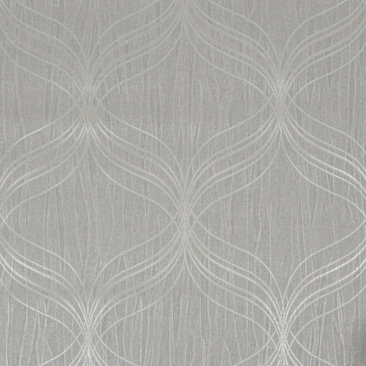 Optical Geo Silver Wallpaper Geometric Modern Contemporary Vinyl Removable - Diamond Home USA