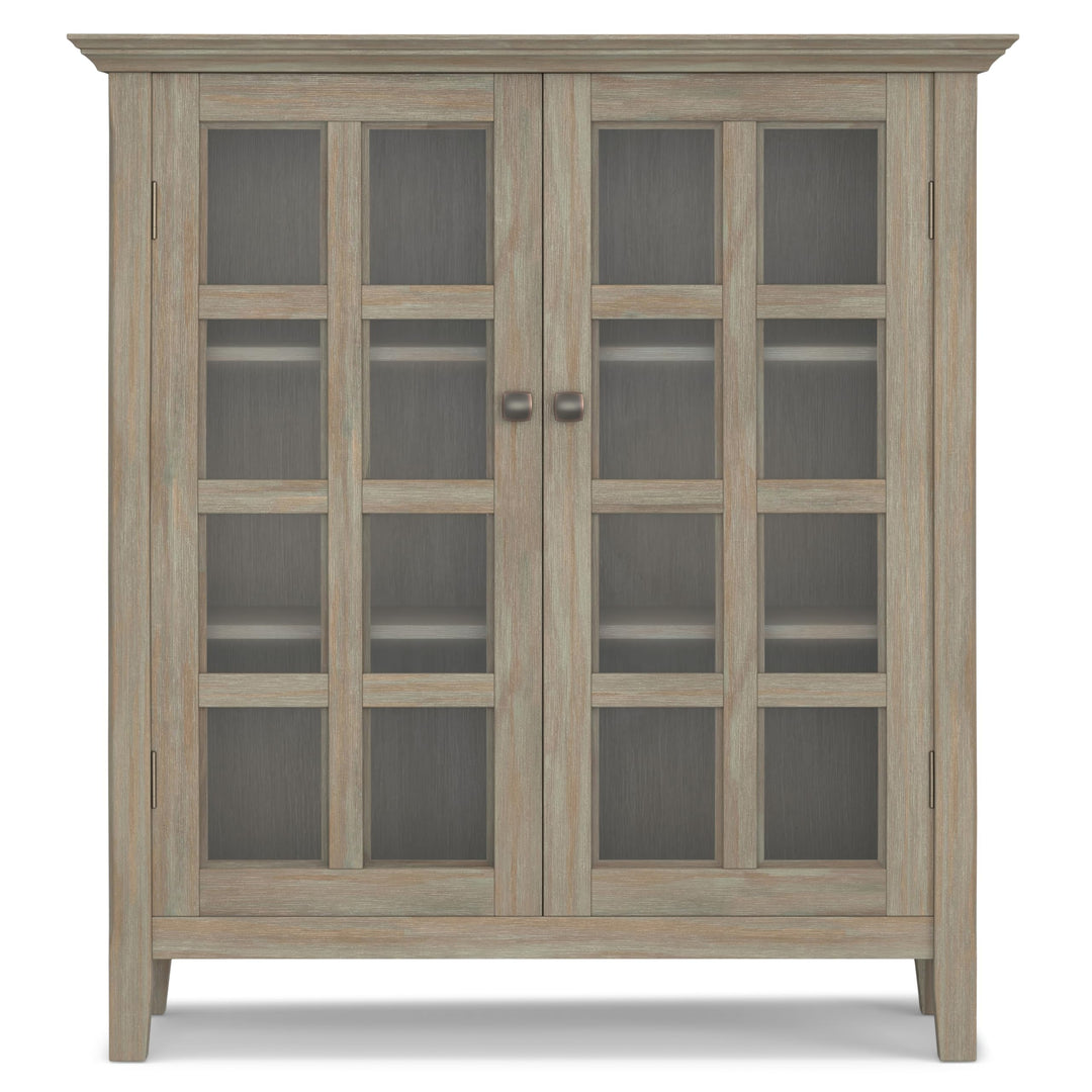 SIMPLIHOME Acadan SOLID WOOD 39 nch Wde Transtonal Medum Storage Cabnet Distressed