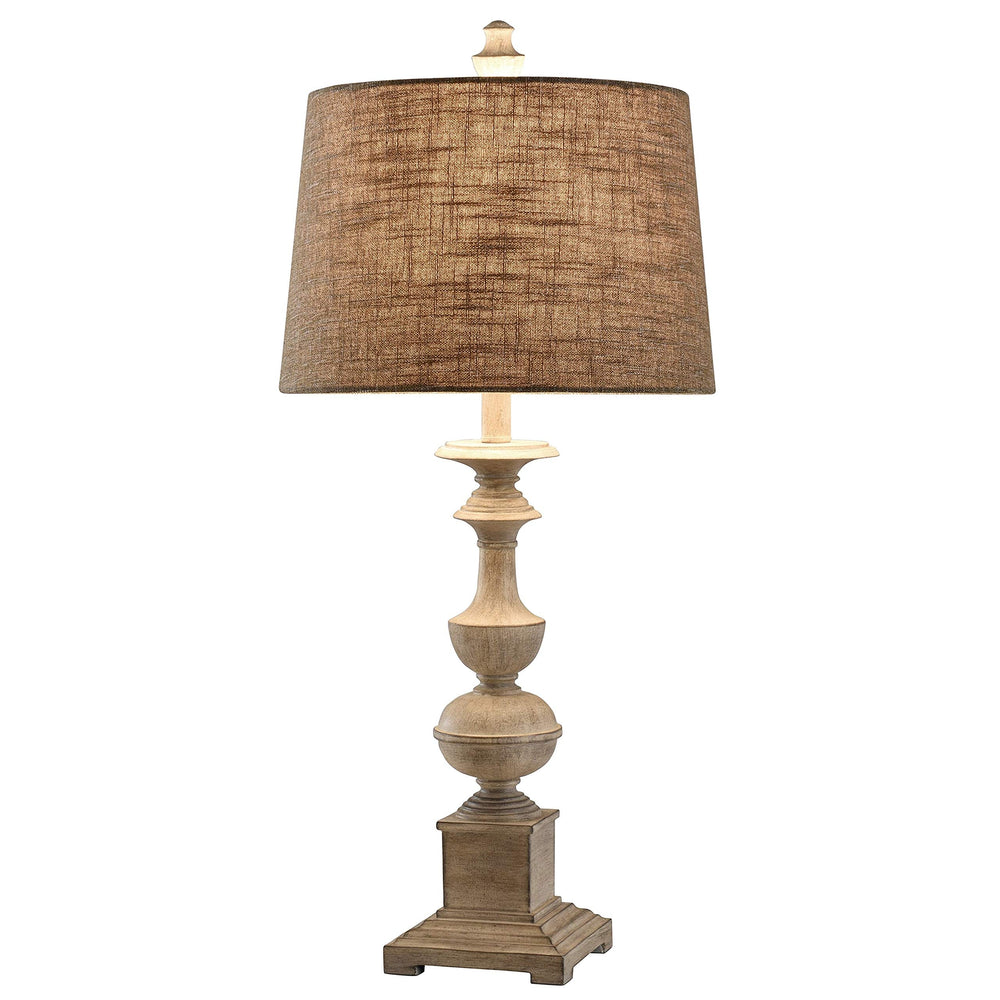 Distressed Off White Candlestick Footed Table Lamp Cream Transitional - Diamond Home USA