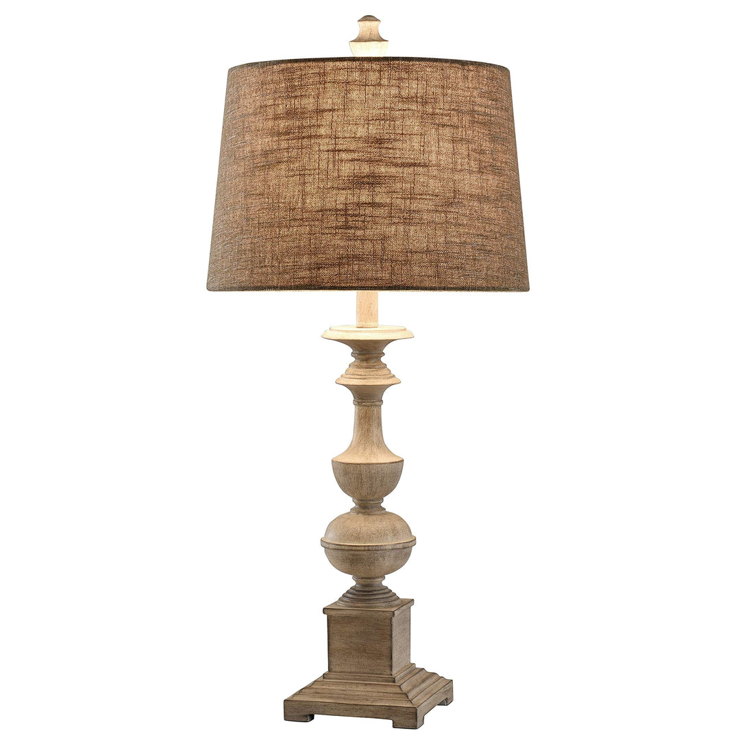 Distressed Off White Candlestick Footed Table Lamp Cream Transitional - Diamond Home USA