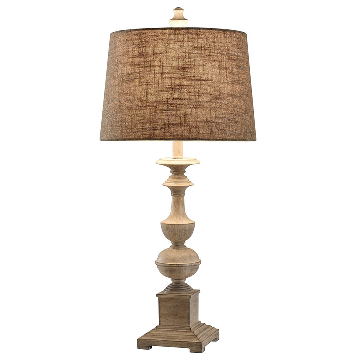 Distressed Off White Candlestick Footed Table Lamp Cream Transitional - Diamond Home USA