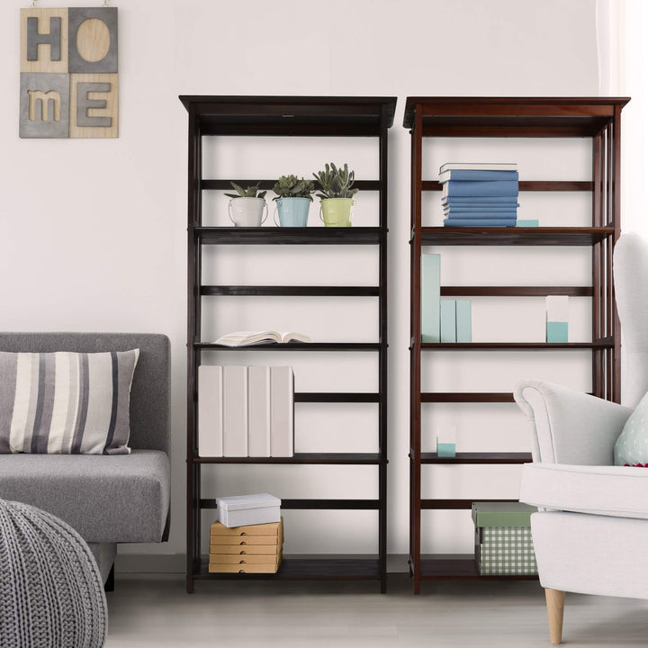 Casual Home Mission Style 5-Shelf Bookcase Walnut (New) - Diamond Home USA