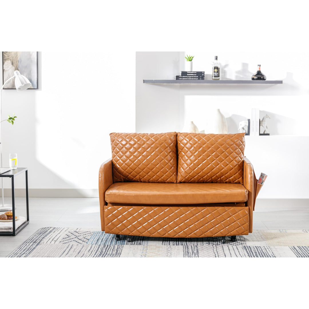 47.64" Modern Convertible Sleeper Loveseat Sofa Bed with Headboard Pull-Out - Diamond Home USA