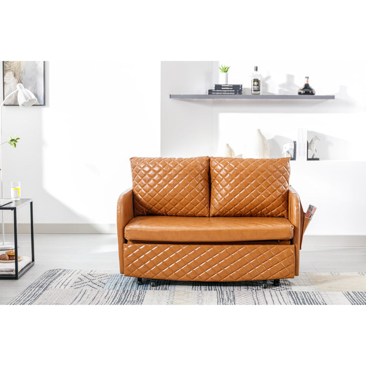 47.64" Modern Convertible Sleeper Loveseat Sofa Bed with Headboard Pull-Out - Diamond Home USA