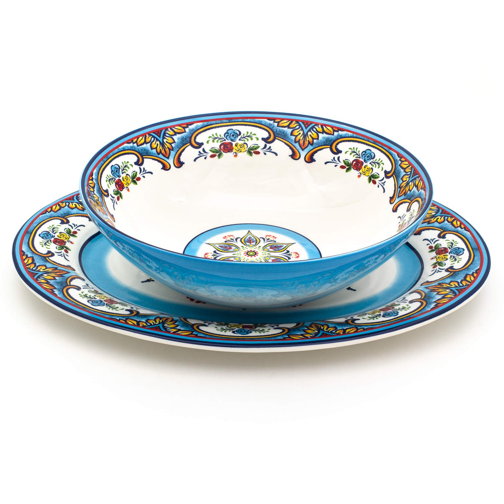 EuroCeramica Zanzibar Collection Vibrant Kitchen and Dining rveware 2-Piece - Diamond Home USA