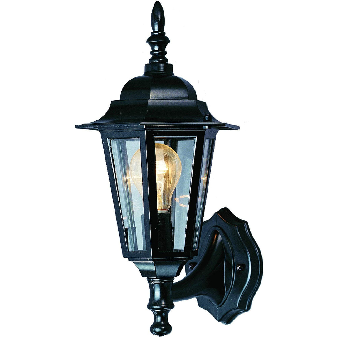 1-Light Black Outdoor Wall Mount Traditional Metal Dimmable