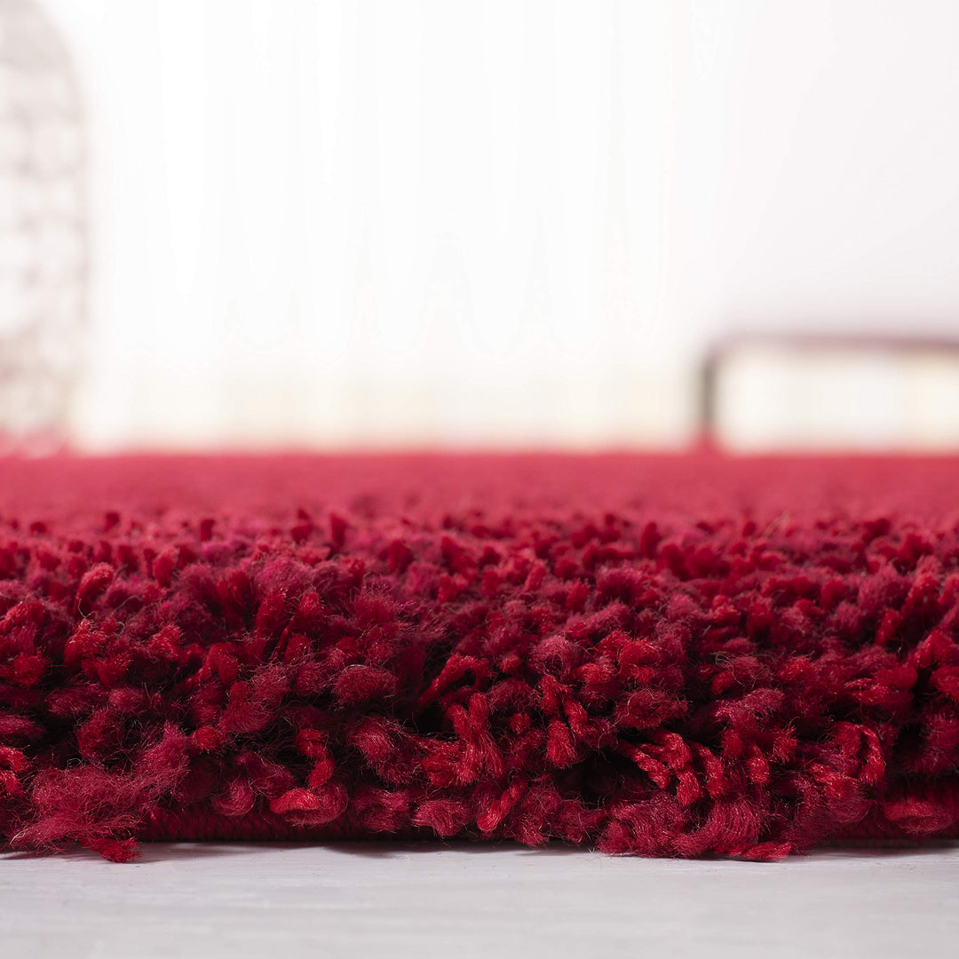 SAFAVIEH California Premium Shag Collection 4' Round Red SG151 Non-Shedding