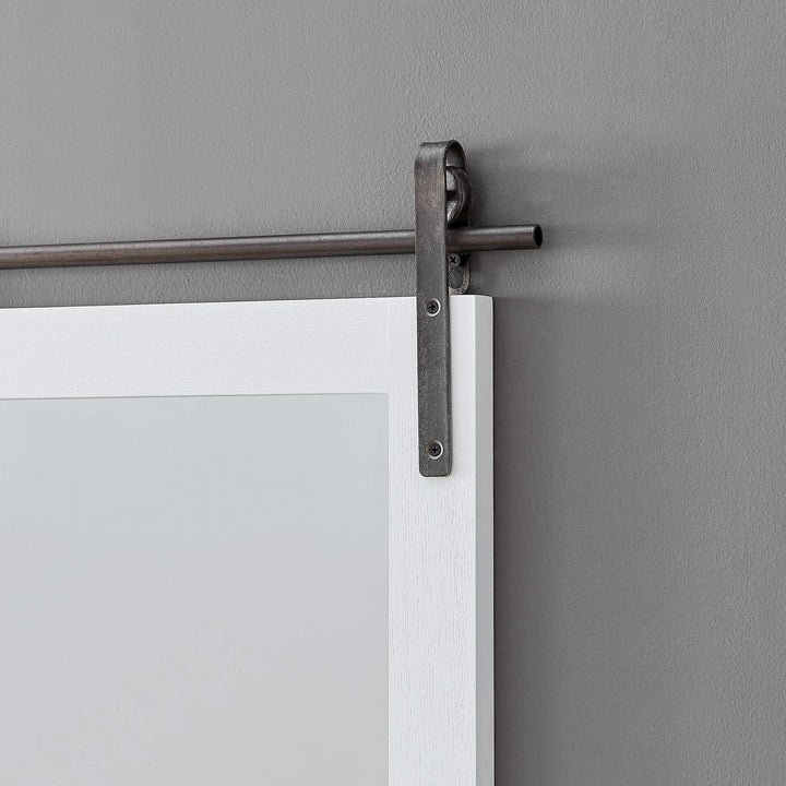 FirsTime & Co. Rustic Ivywood Barn Door Wall Mirror With Shelf Vintage