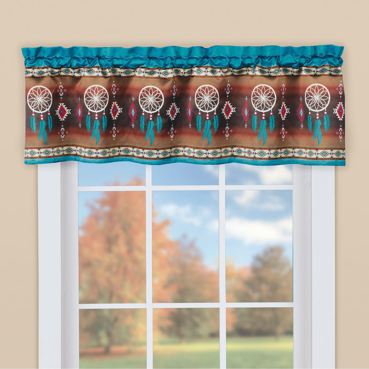 Southwest Dreamcatcher Printed Window Valance X Brown Geometric Traditional - Diamond Home USA