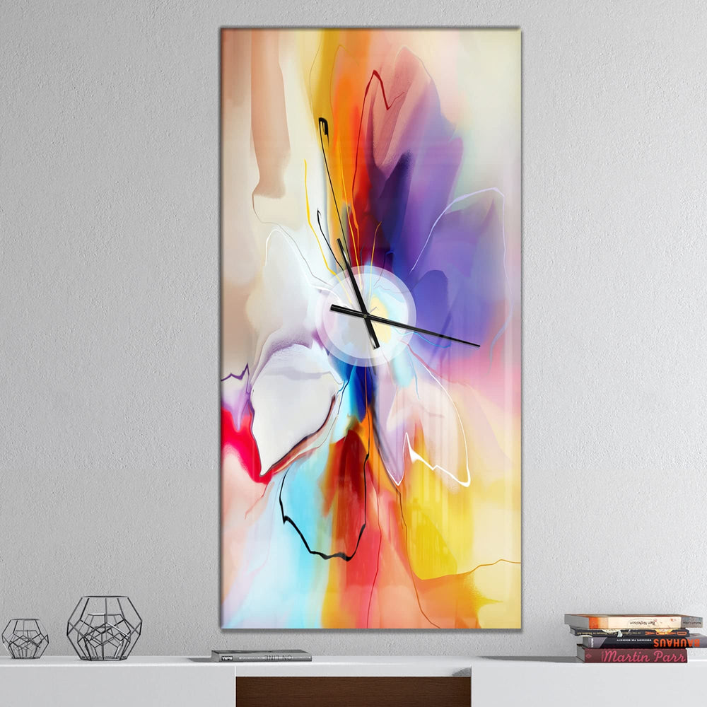 Design Art Designart 'Creative Flower in Multiple Colors' Oversized Modern 30 in. wide x 40 in. high - Diamond Home USA