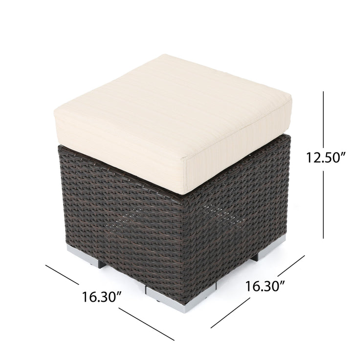 Christopher Knight Home Santa Rosa Outdoor 16" Wicker Ottoman Seat with Water Brown - Diamond Home USA