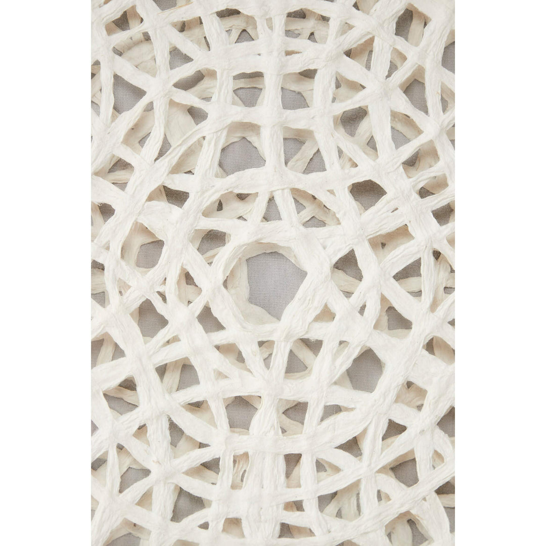 23.5" White Hand-Cut Paper Abstract Art Shadow Box in Square Frame 24 X 1 Gold - Diamond Home USA