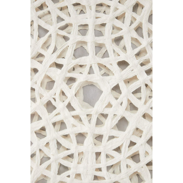 23.5" White Hand-Cut Paper Abstract Art Shadow Box in Square Frame 24 X 1 Gold - Diamond Home USA