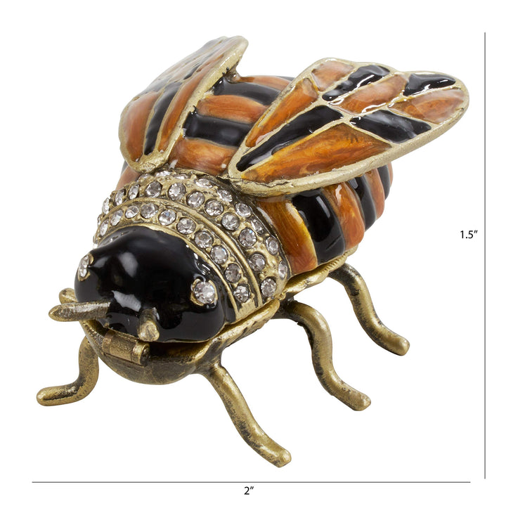 Bumble Bee Jewelry Box Multi Color Animals Pewter - Diamond Home USA