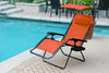 Jeco Oversized Zero Gravity Chair with Sunshade and Drink Tray Orange