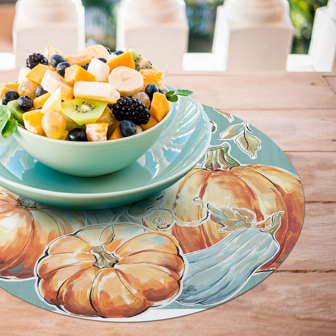 CounterArt Pumpkin Patch Reversible Easy Care Placemat Set of 4 Made in The USA - Diamond Home USA