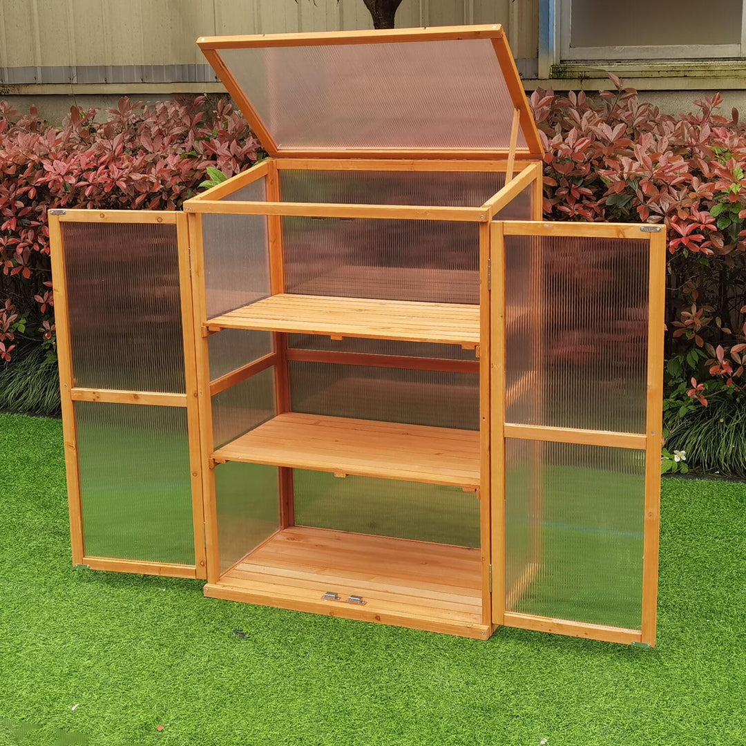 Hanover Indoor/Outdoor Cold Frame Portable Greenhouse with Three Shelves - Diamond Home USA