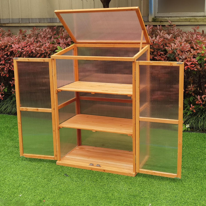 Hanover Indoor/Outdoor Cold Frame Portable Greenhouse with Three Shelves - Diamond Home USA