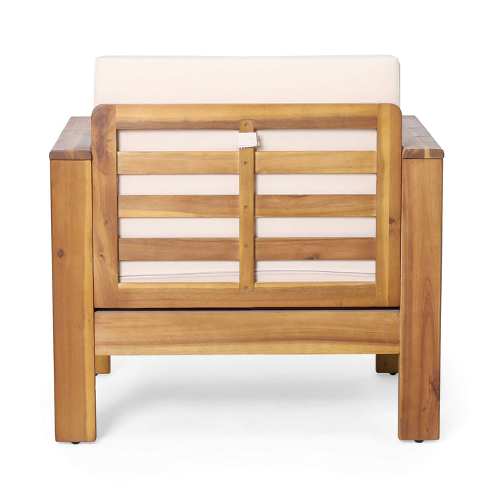 Christopher Knight Home Louver Club Chairs Teak + Cream - Diamond Home USA