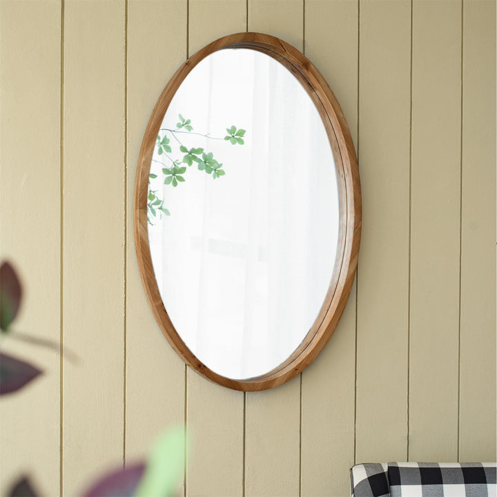 Wall Mirror with Wood Frame Brown - Diamond Home USA