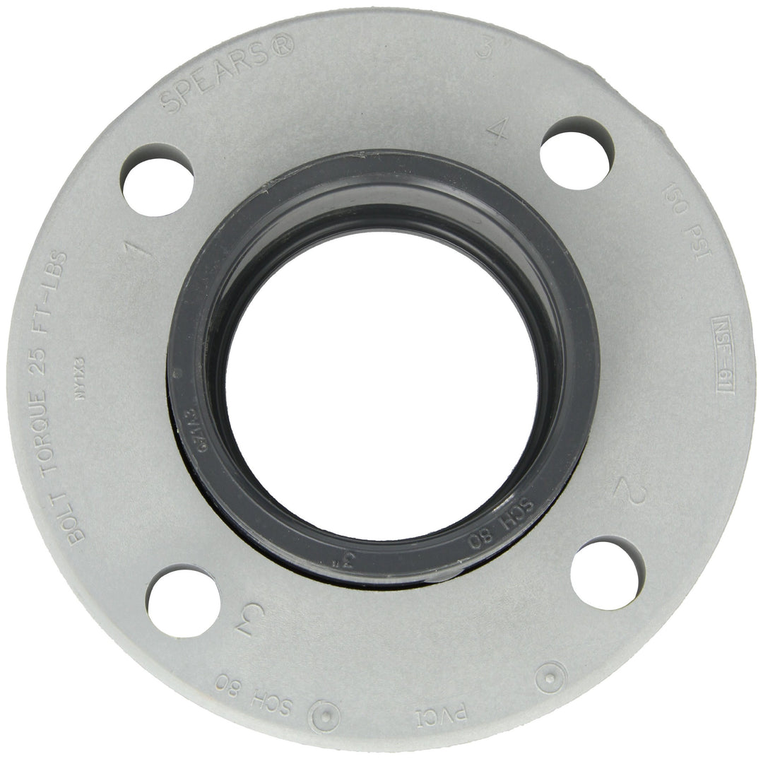 Spears 854-030 Glass-Filled PVC Pipe Fitting Van Stone Flange Class 150 Schedule - Diamond Home USA