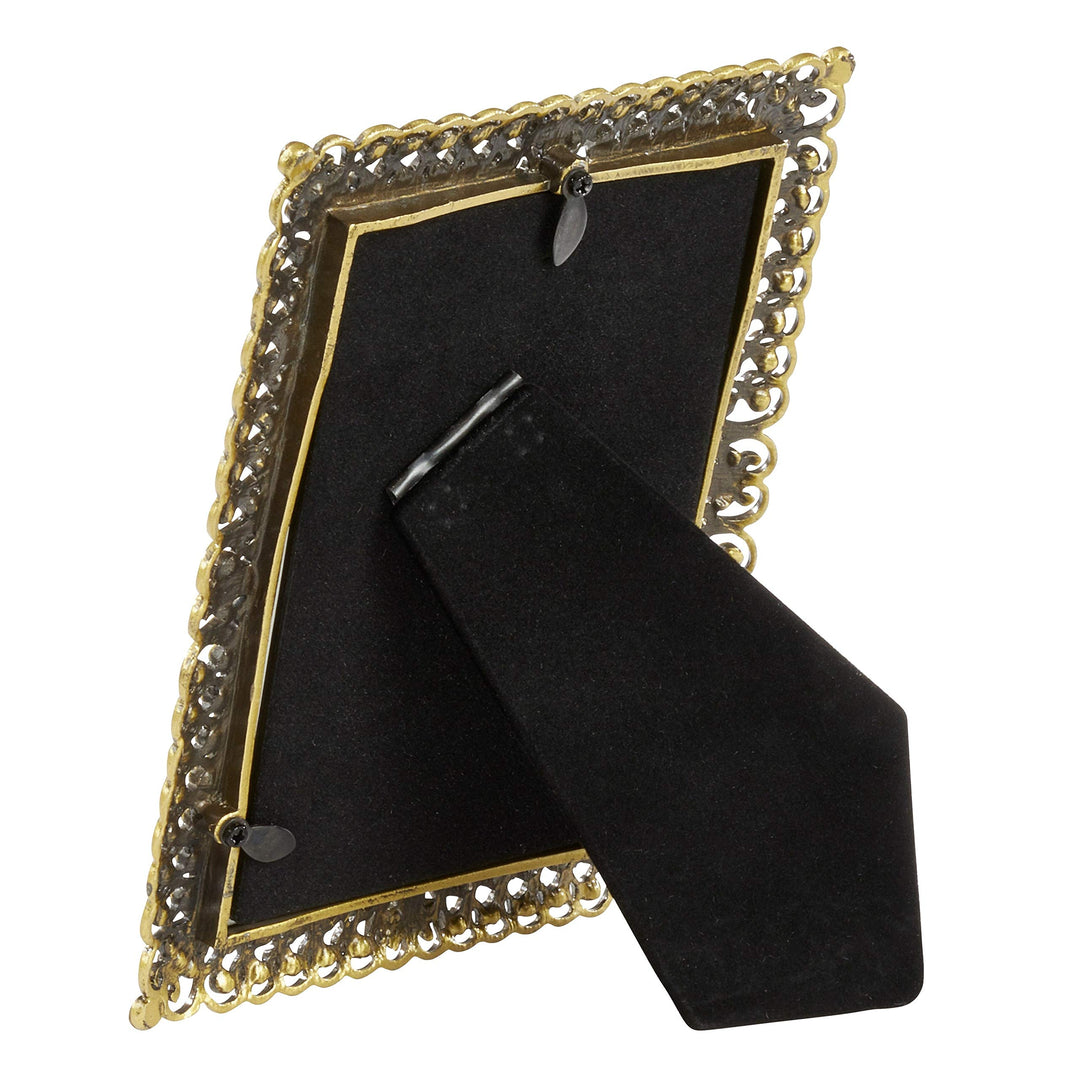 Goldtone Bejeweled Photo Frame Gold Rectangle Metal - Diamond Home USA