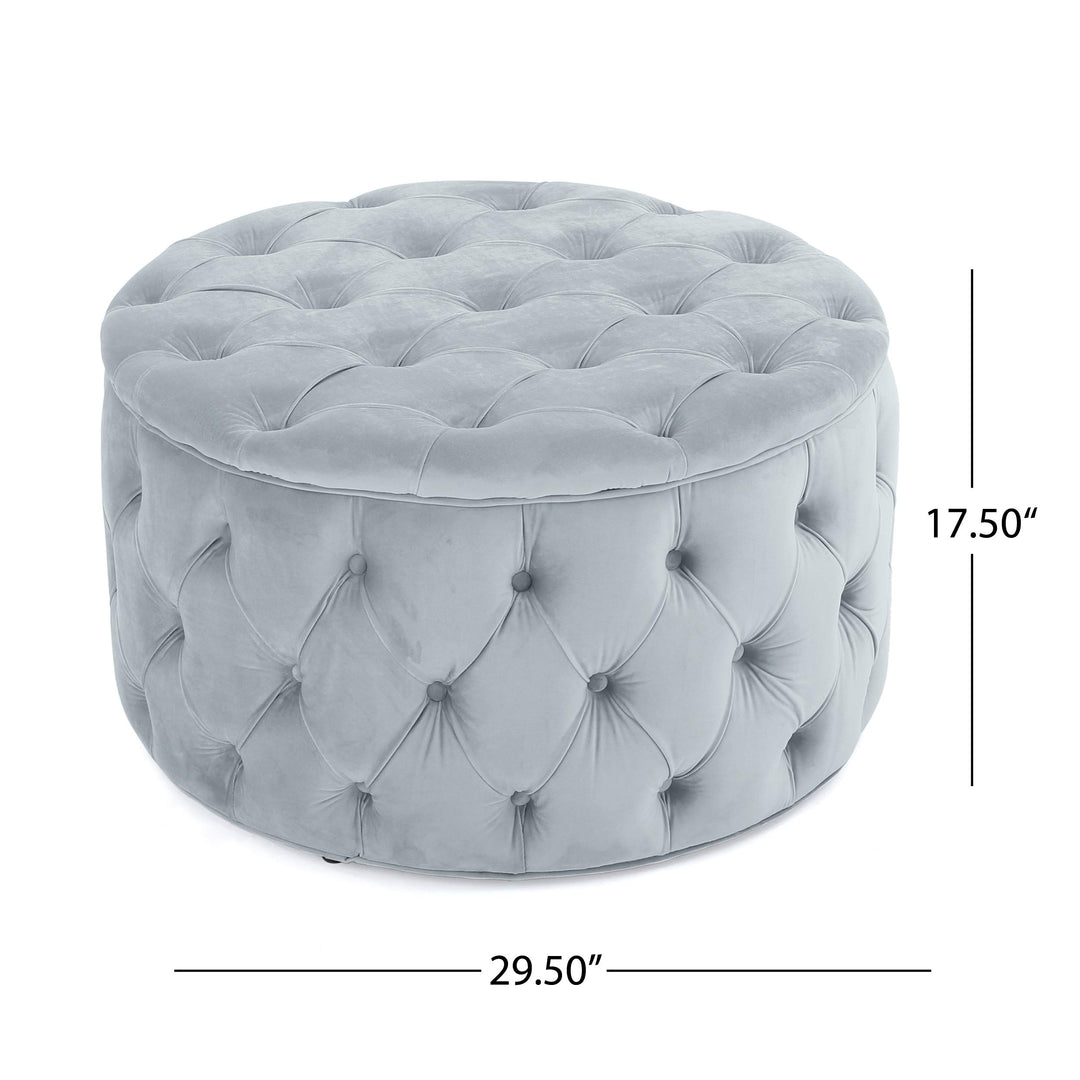 Christopher Knight Home Zelfa Velvet Ottoman 29.5” x 29.5’x 18”