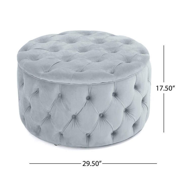Christopher Knight Home Zelfa Velvet Ottoman 29.5” x 29.5’x 18”