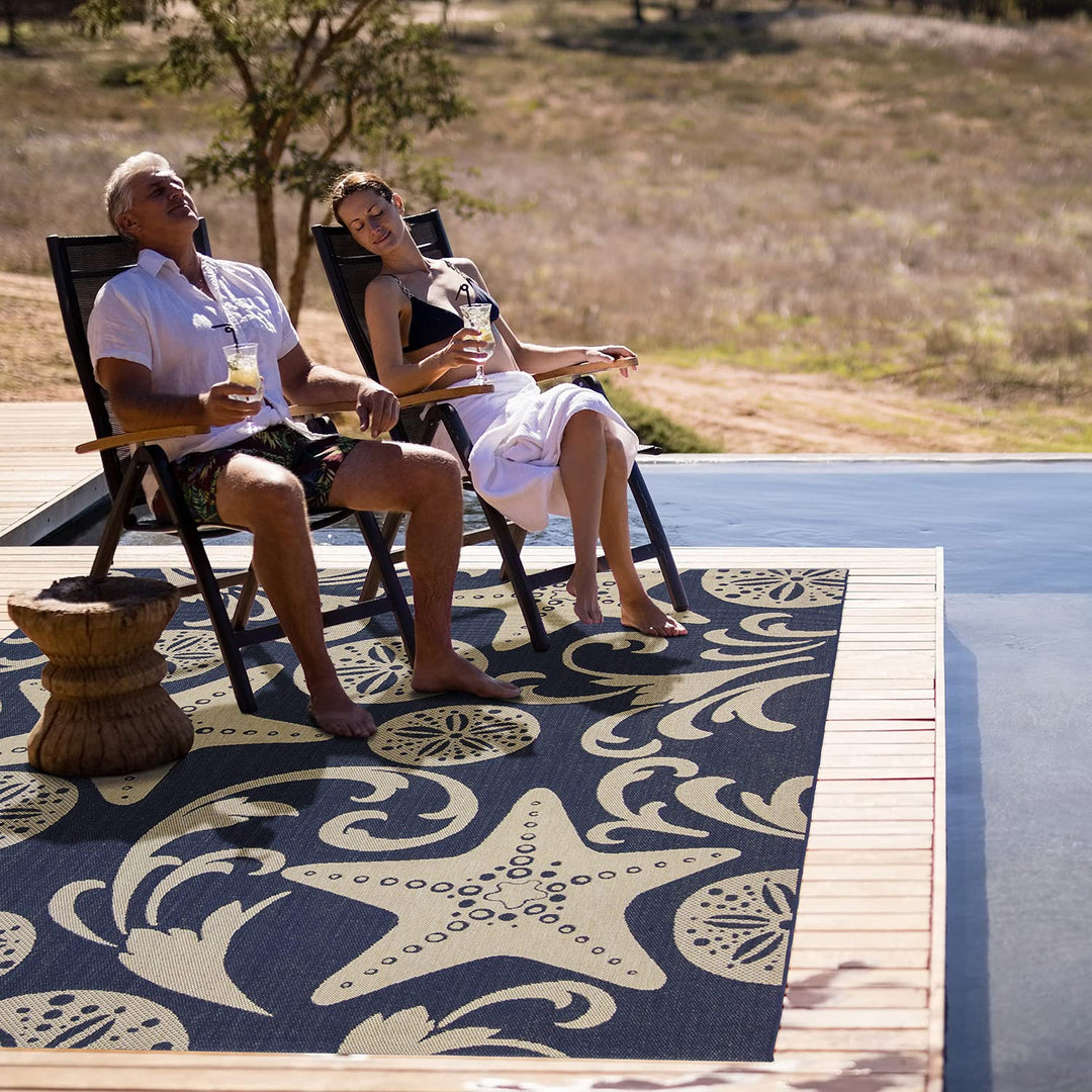 Gertmenian Indoor Outdoor Classic Flatweave Area Rug Stain & UV Resistant Carpet 8'9"x13' - Diamond Home USA