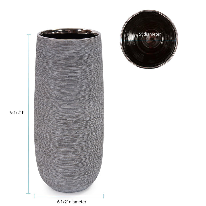 Ceramic Vase Grey Modern Contemporary - Diamond Home USA
