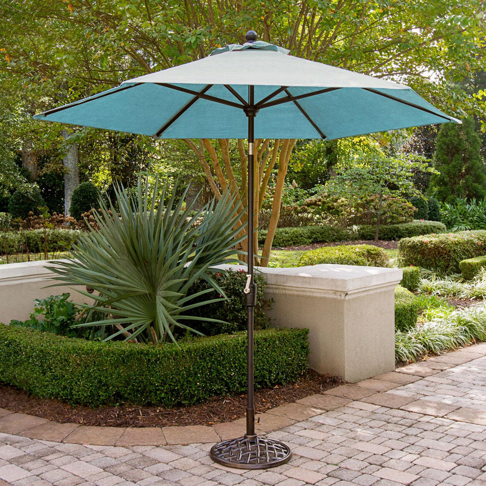 Hanover Traditions 9 Ft. Market Outdoor Umbrella with Tilt Crank Lever - Diamond Home USA