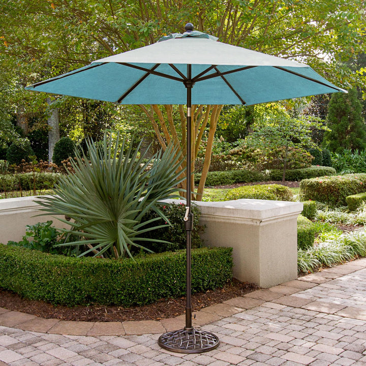 Hanover Traditions 9 Ft. Market Outdoor Umbrella with Tilt Crank Lever - Diamond Home USA
