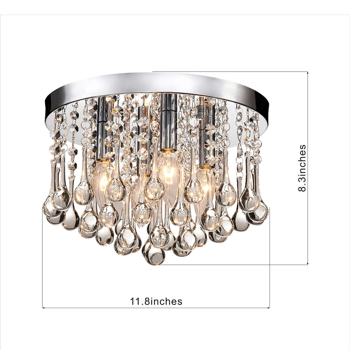 The Lighting Store Claudia 4-Light Chrome Finish Flush Mount with Clear - Diamond Home USA