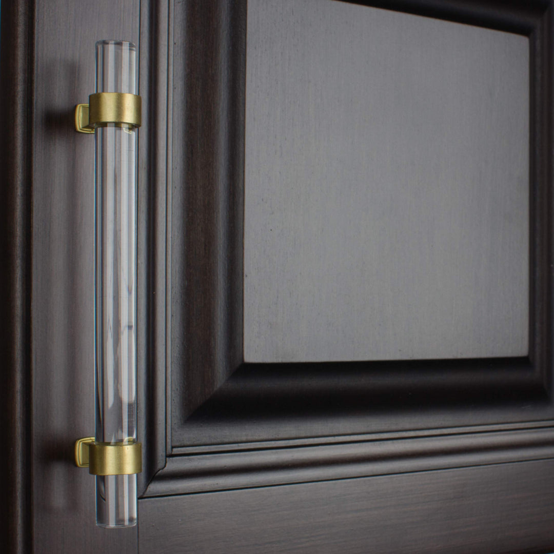 GlideRite 5-inch Clear Acrylic Cabinet Pulls Satin Gold (Pack of 10) - Diamond Home USA