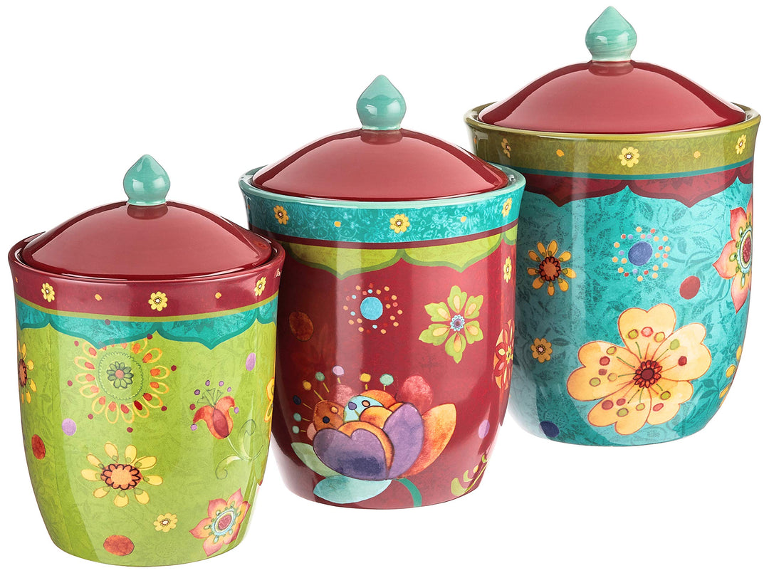 Certified International 3 Piece Tunisian Sunset Canister Set Multicolor